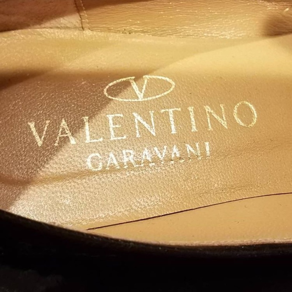 Valentino Garavani Flats Blck Jeweled Embellished